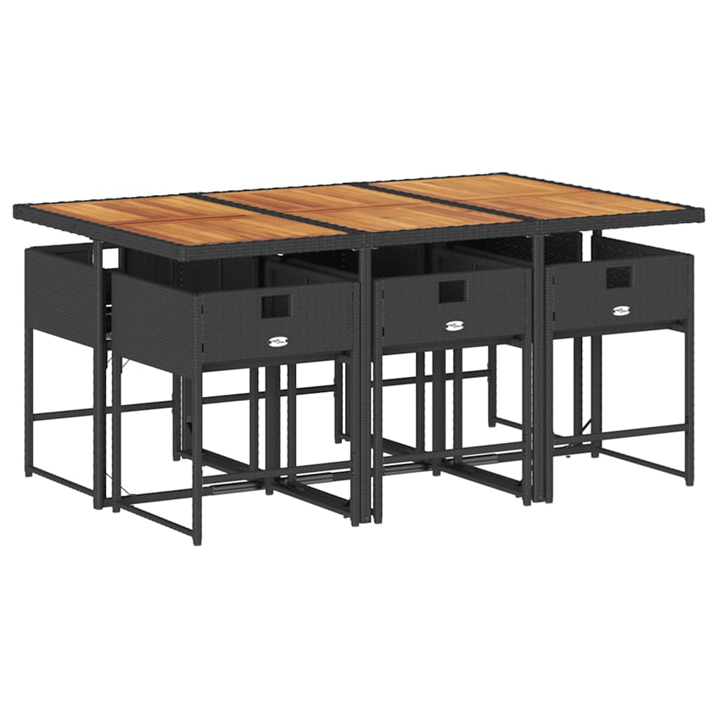 vidaXL Garden Dining Set | Black, Brown, Cream White