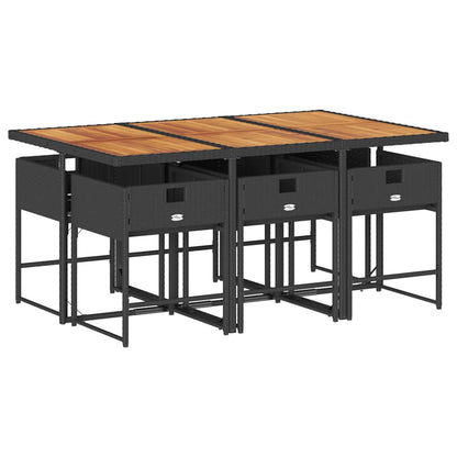 vidaXL Garden Dining Set | Black, Brown, Cream White