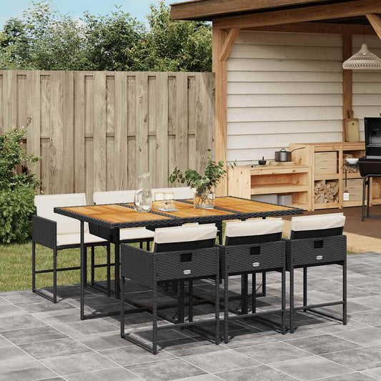 vidaXL Garden Dining Set | Black, Brown, Cream White