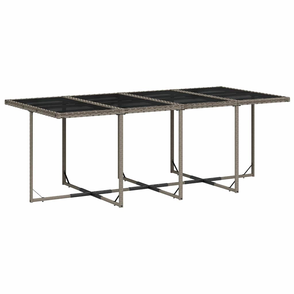 vidaXL Garden Dining Set | Grey | Poly Rattan | 8-seater | Foldable