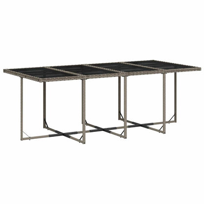 vidaXL Garden Dining Set | Grey | Poly Rattan | 8-seater | Foldable