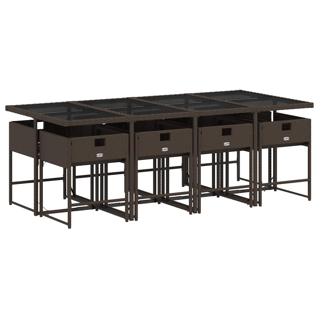 vidaXL Garden Dining Set | Brown, Cream White
