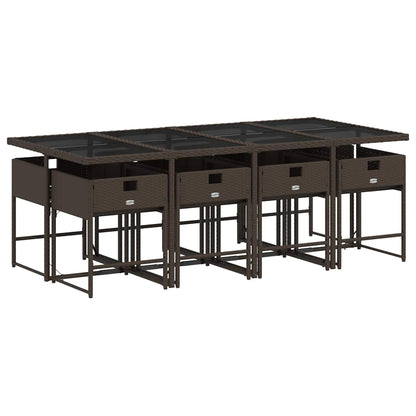 vidaXL Garden Dining Set | Brown, Cream White
