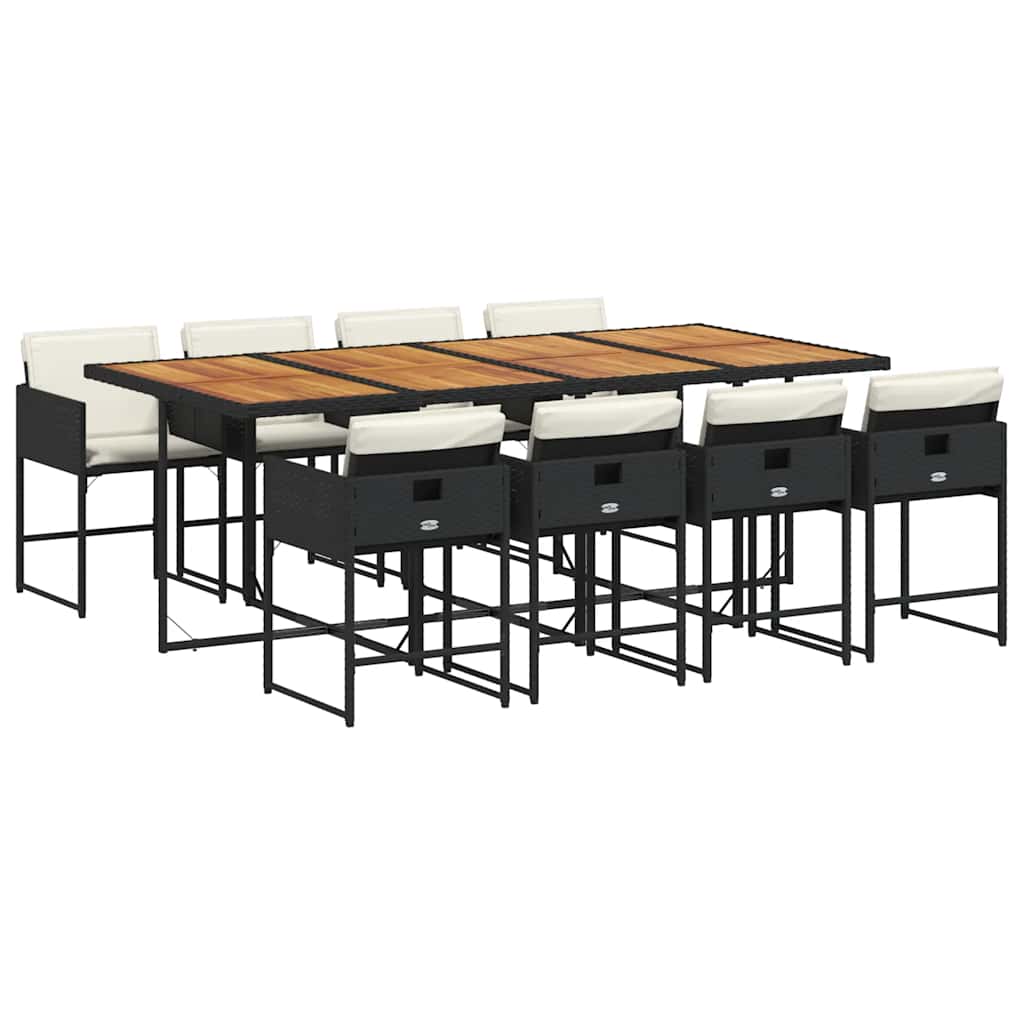 vidaXL Garden Dining Set | Black and Cream White