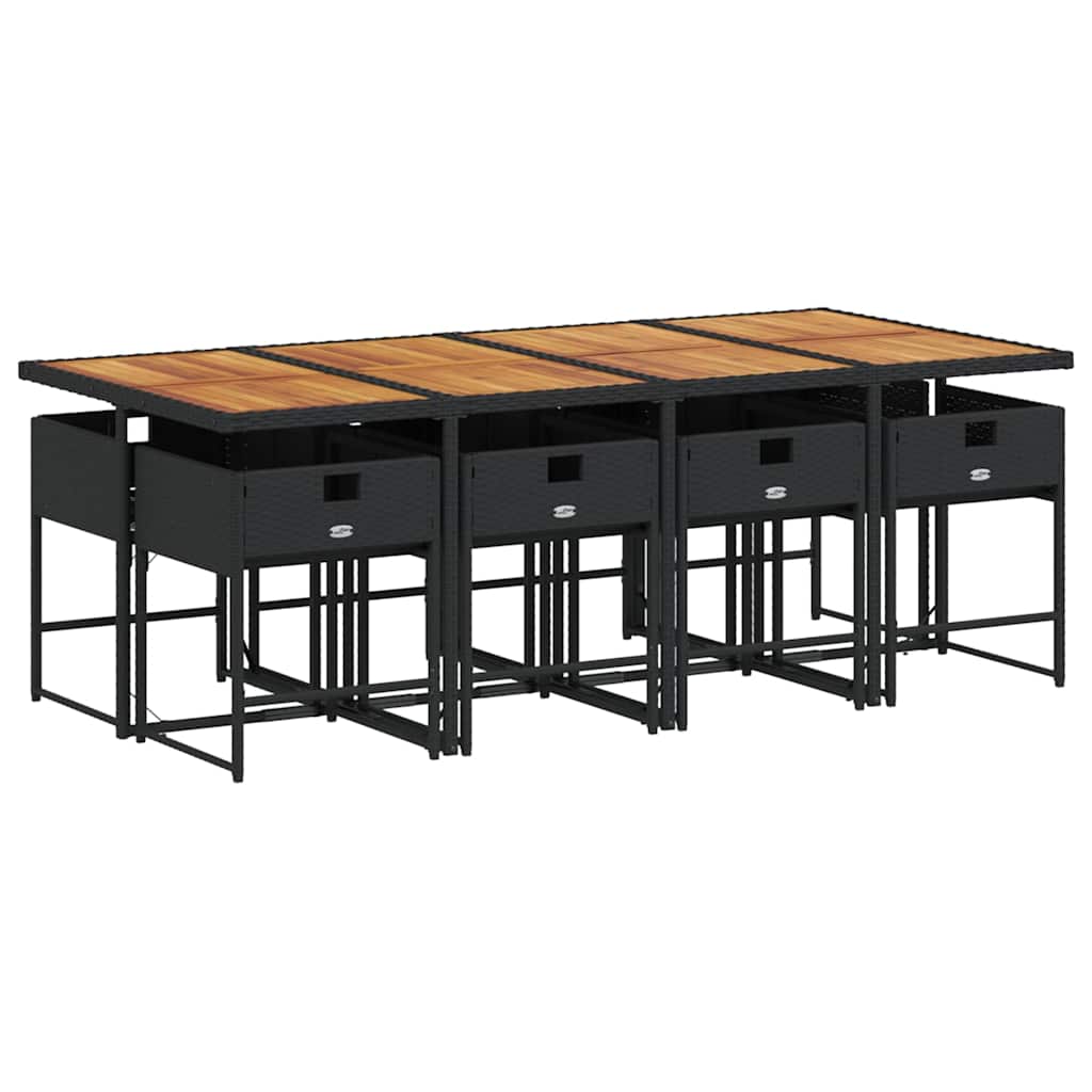 vidaXL Garden Dining Set | Black and Cream White