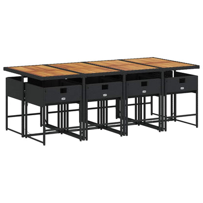 vidaXL Garden Dining Set | Black and Cream White