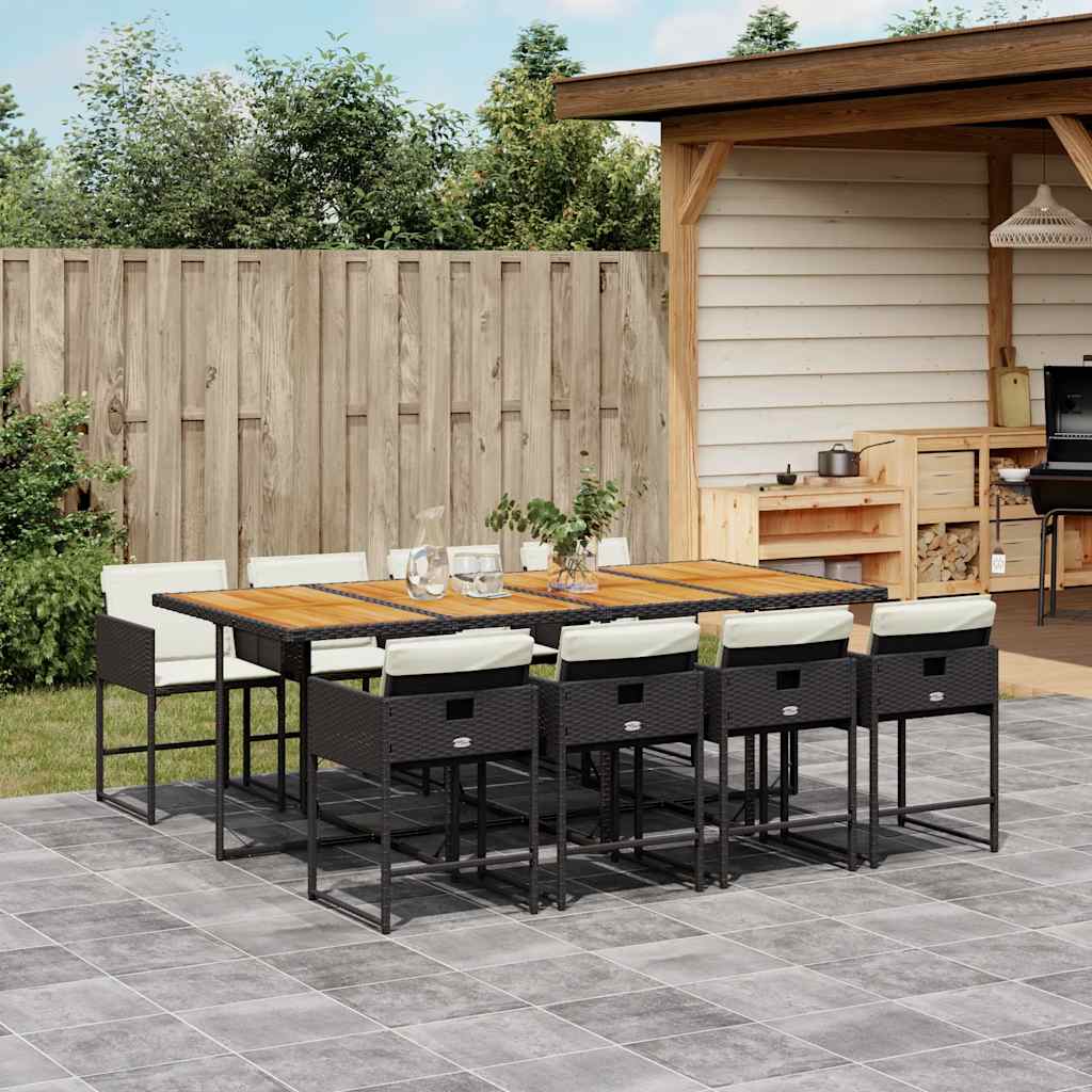 vidaXL Garden Dining Set | Black and Cream White
