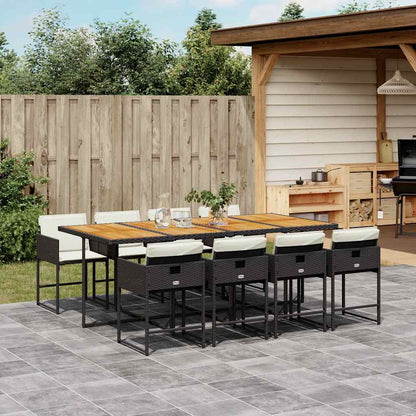 vidaXL Garden Dining Set | Black and Cream White