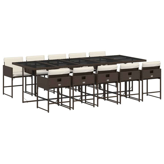 vidaXL Garden Dining Set | Brown, Cream white