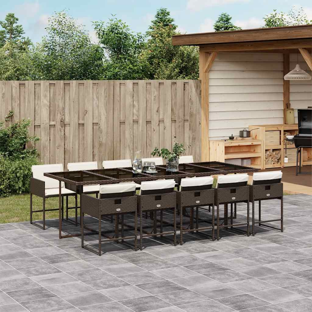 vidaXL Garden Dining Set | Brown, Cream white