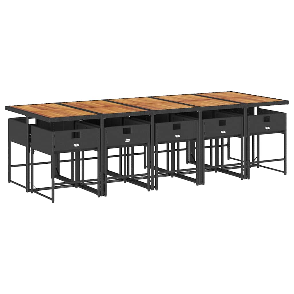 vidaXL Garden Dining Set | Black and brown