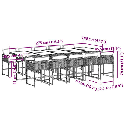 vidaXL Garden Dining Set | Black and brown