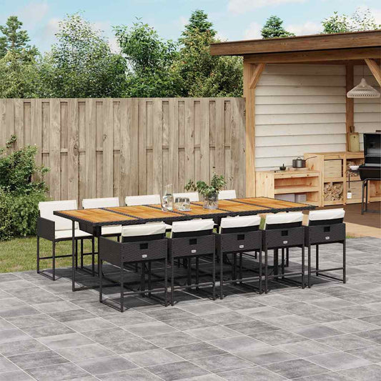 vidaXL Garden Dining Set | Black and brown