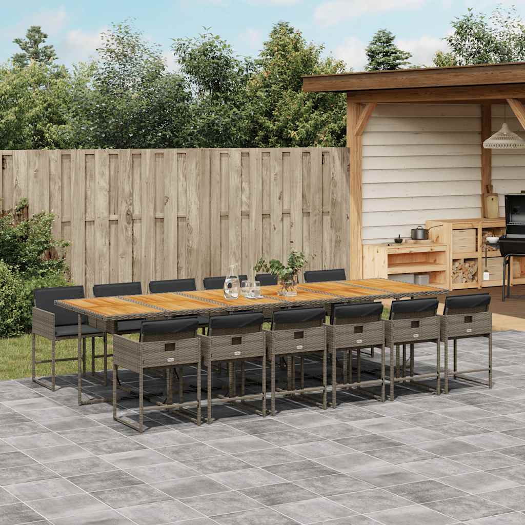 vidaXL Garden Dining Set | Grey, Brown, Dark Grey