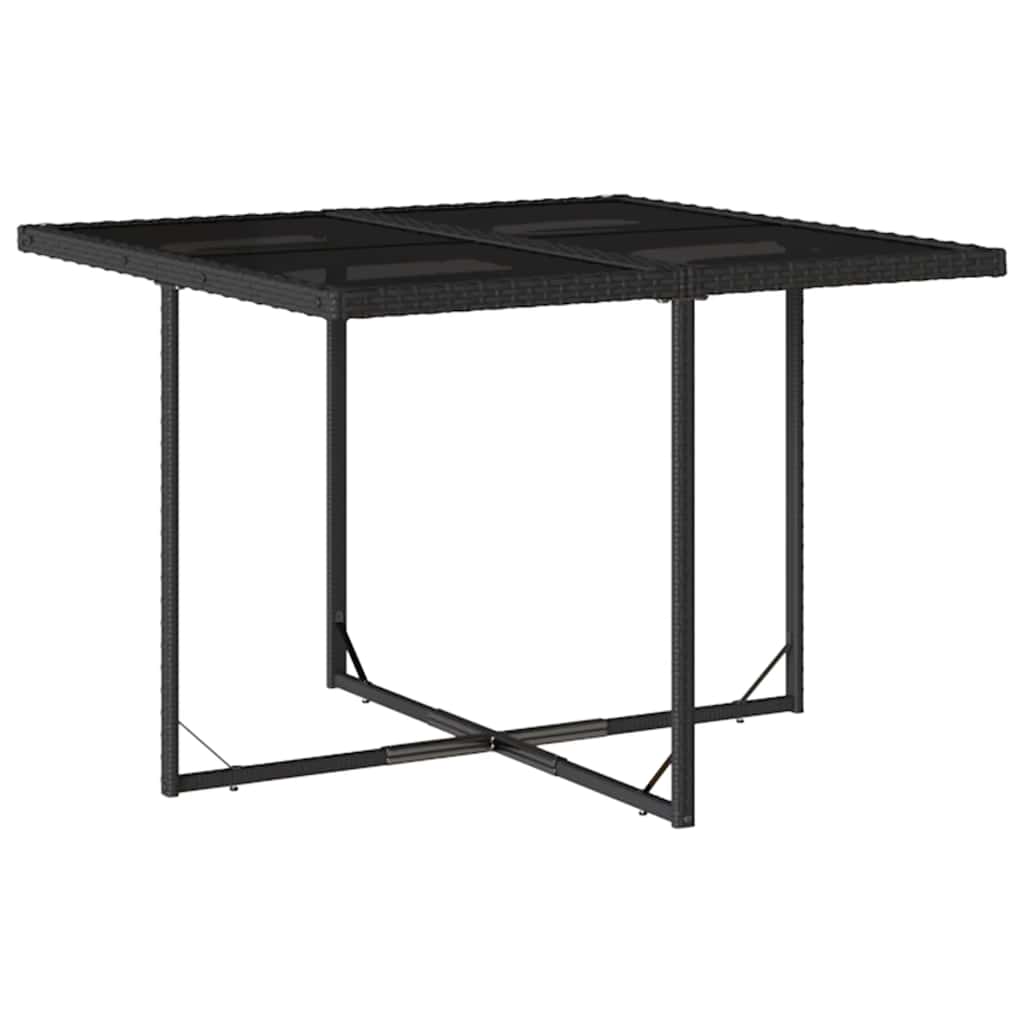 vidaXL 9 Piece Garden Dining Set with Cushions Black Poly Rattan