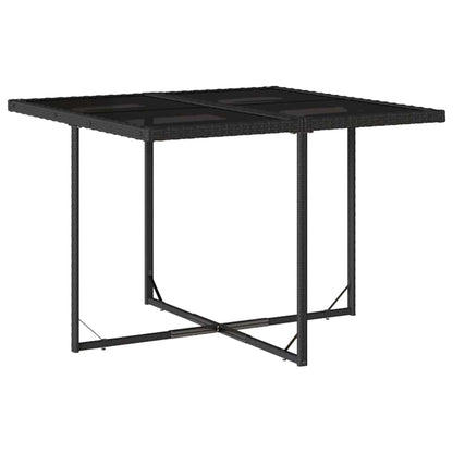 vidaXL 9 Piece Garden Dining Set with Cushions Black Poly Rattan