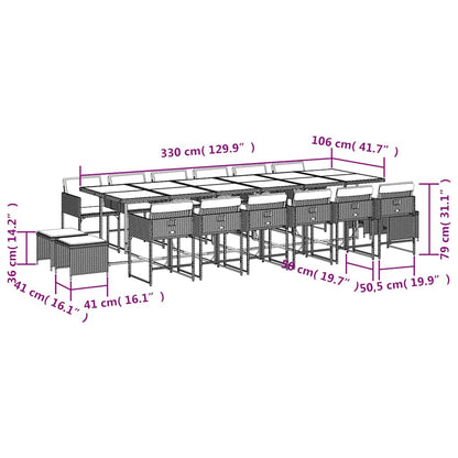 vidaXL Garden Dining Set | Light Grey, Anthracite, Black