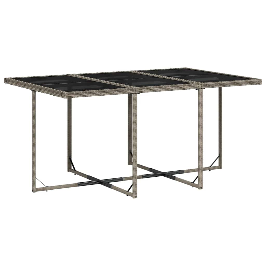 vidaXL 11 Piece Garden Dining Set with Cushions Grey Poly Rattan