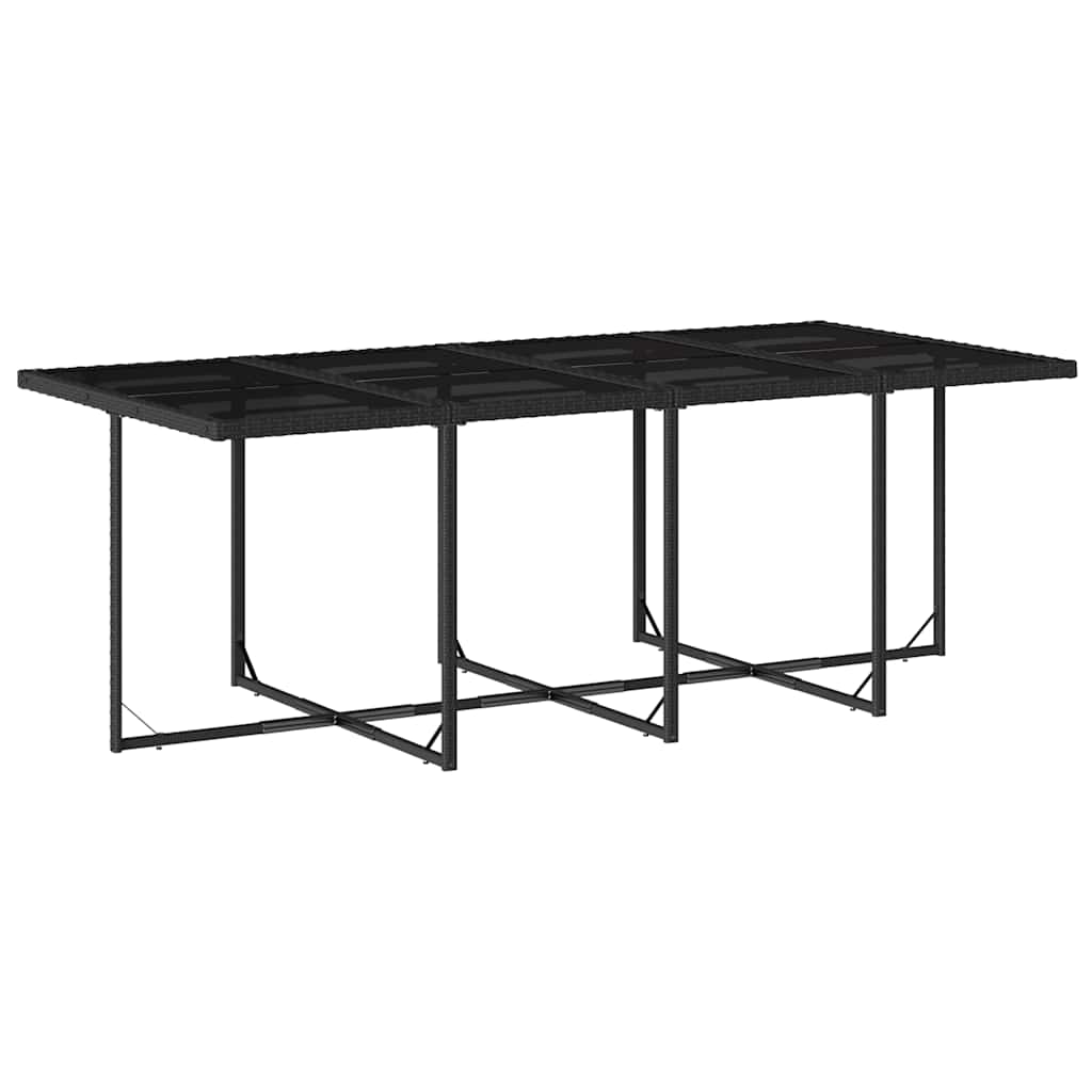 vidaXL 13 Piece Garden Dining Set with Cushions Black Poly Rattan