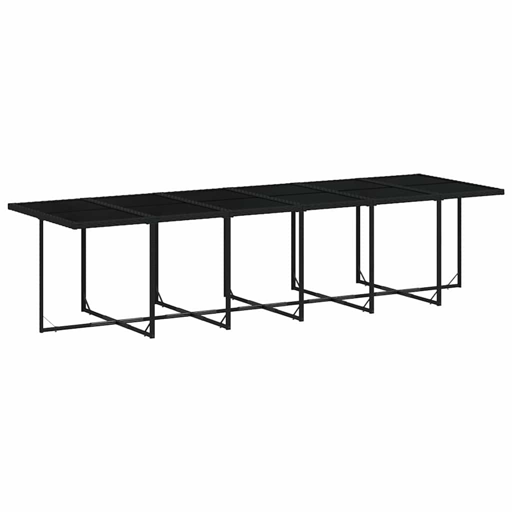 vidaXL 17 Piece Garden Dining Set with Cushions Black Poly Rattan