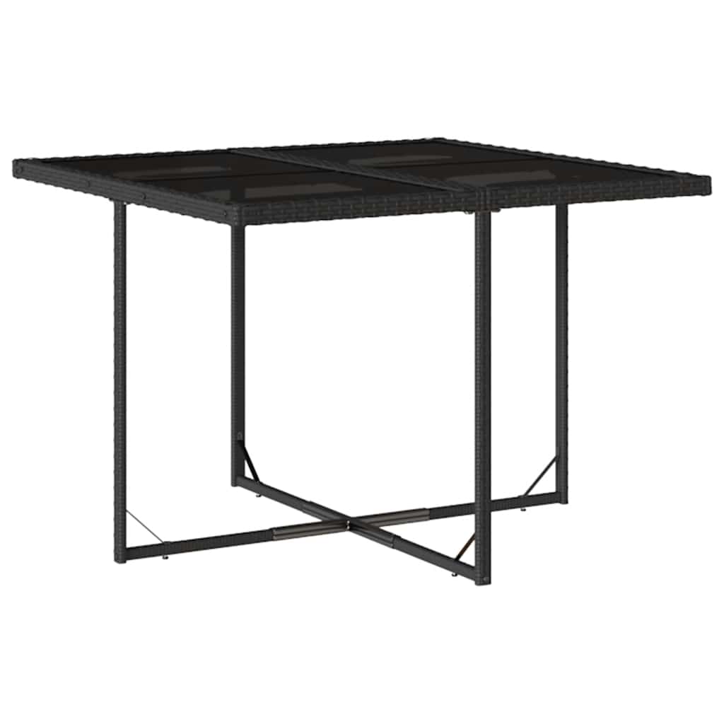 vidaXL Garden Dining Set | Black | PE rattan | Four-seater | Foldable