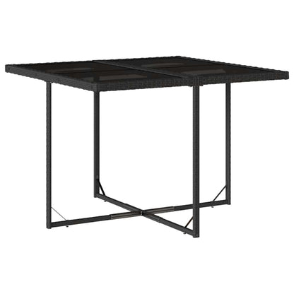 vidaXL Garden Dining Set | Black | PE rattan | Four-seater | Foldable