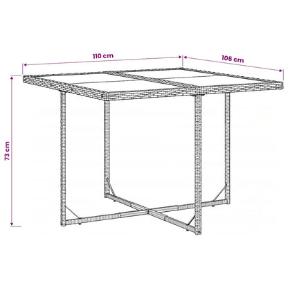 vidaXL Garden Dining Set | Black | PE rattan | Four-seater | Foldable