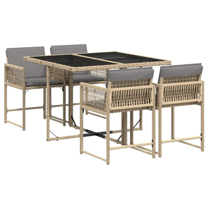 vidaXL Garden Dining Set | Mix beige, black, light grey