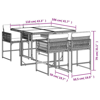 vidaXL Garden Dining Set | Mix beige, black, light grey