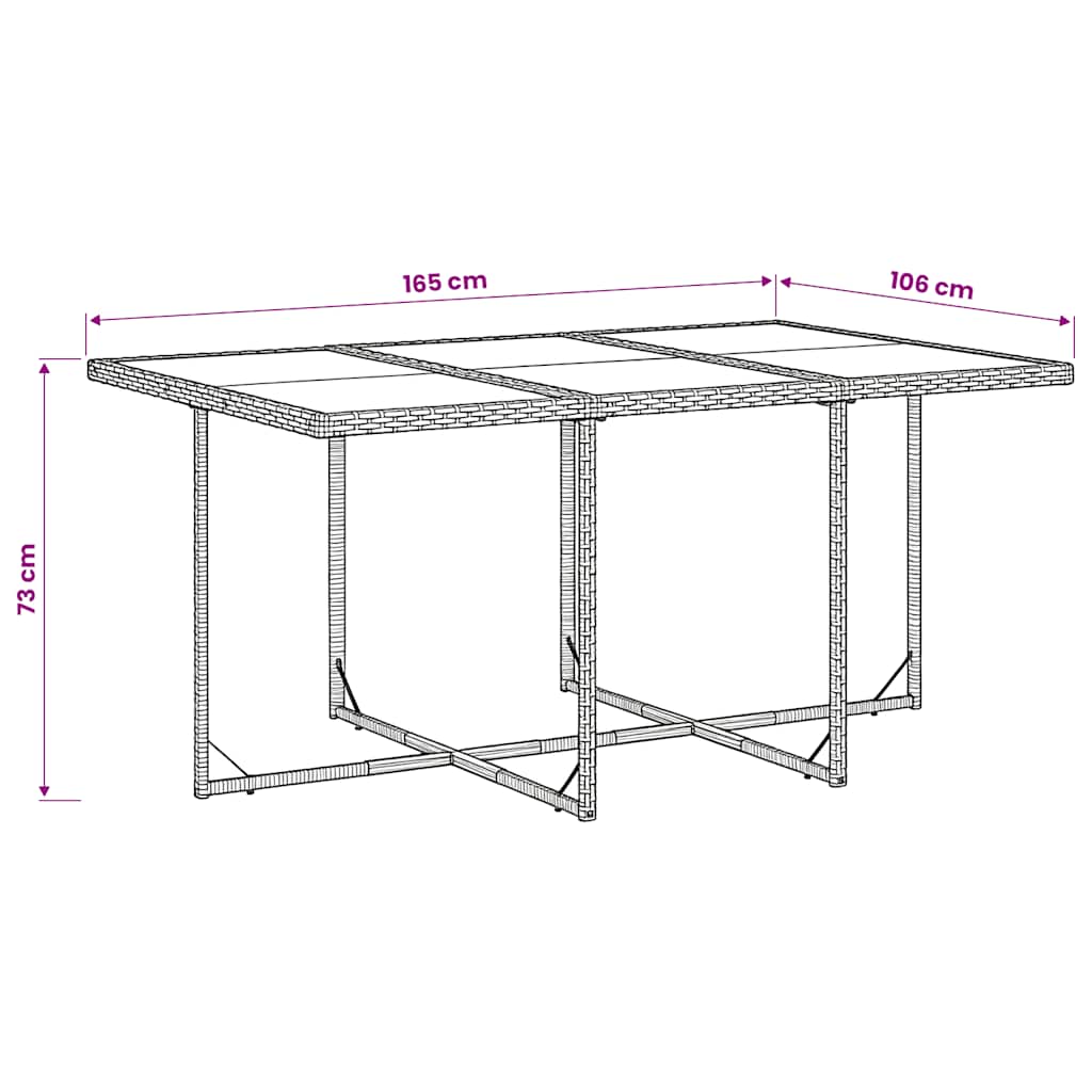 vidaXL Garden Dining Set | Grey | PE Rattan | 6-Seater | Foldable