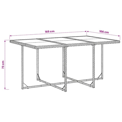 vidaXL Garden Dining Set | Grey | PE Rattan | 6-Seater | Foldable