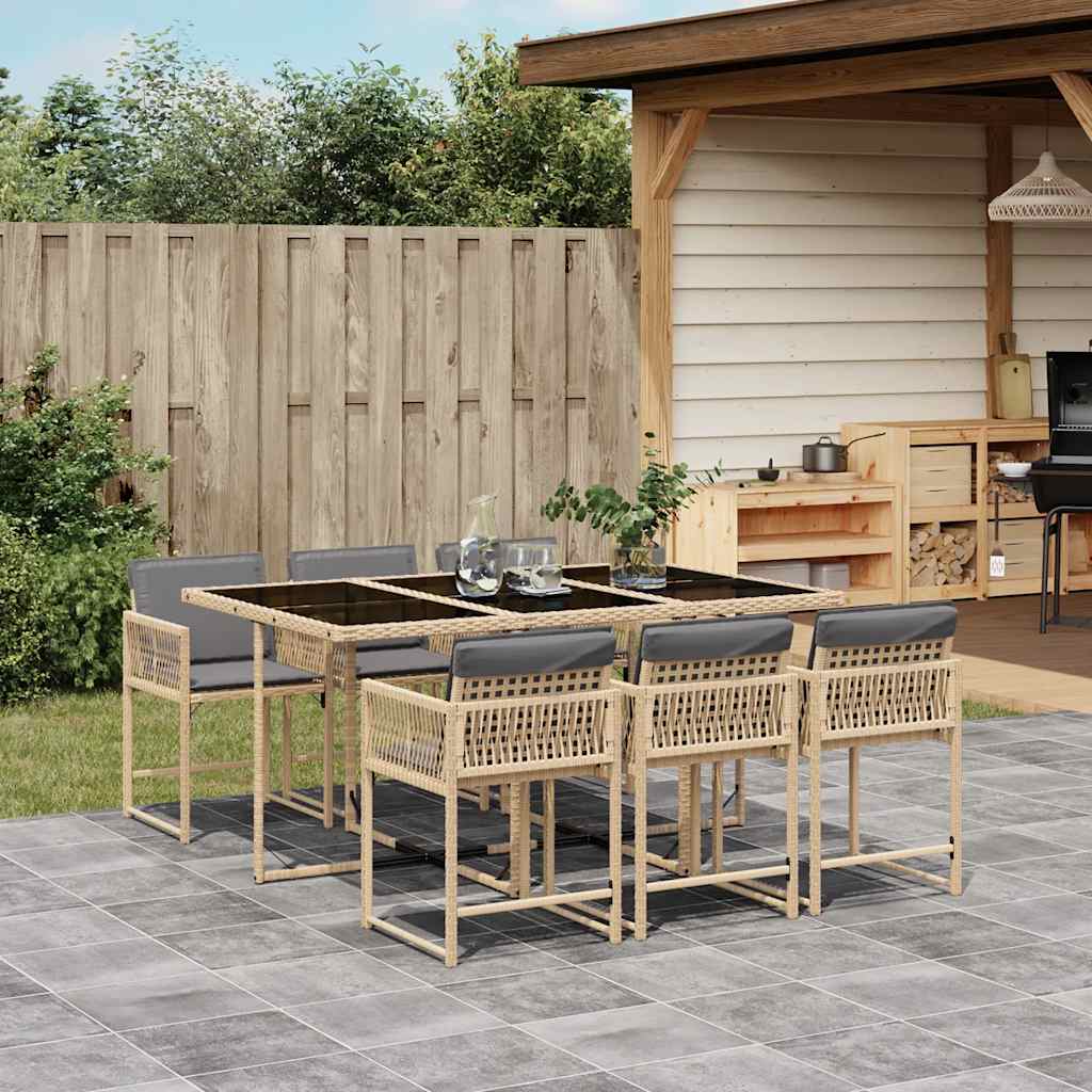 vidaXL Garden Dining Set | Mix beige, Light grey