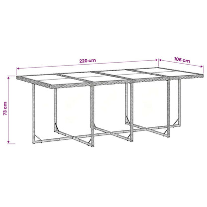 vidaXL 9 Piece Garden Dining Set with Cushions Grey Poly Rattan