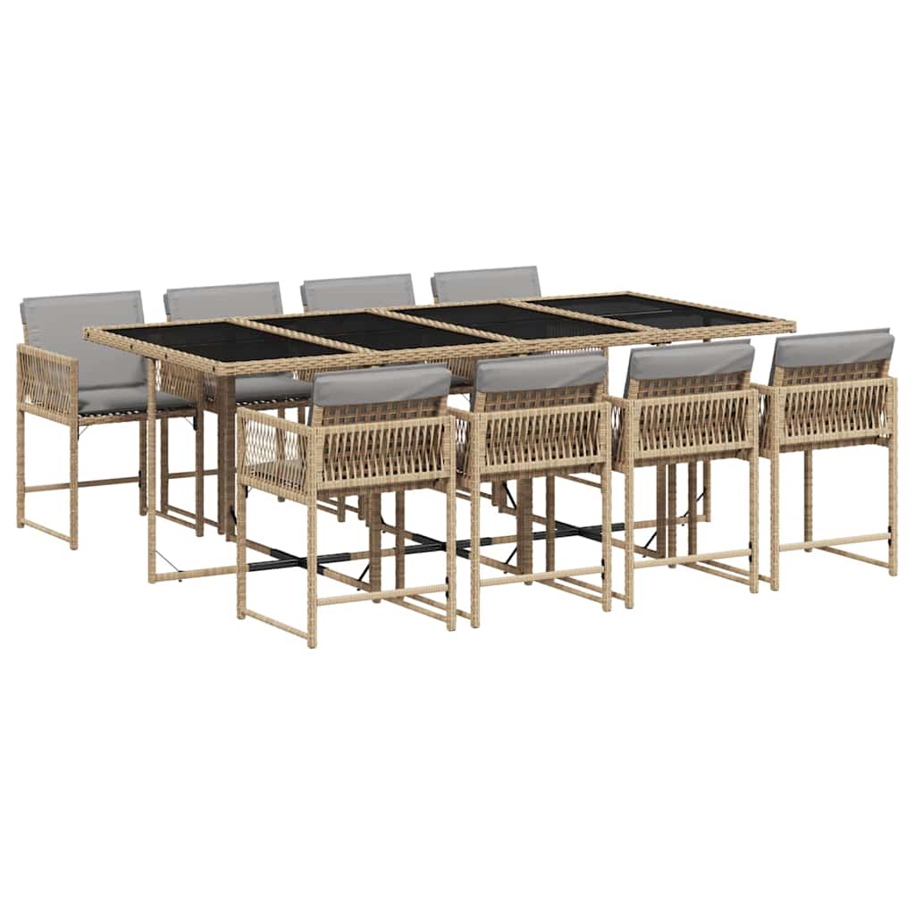 vidaXL Garden Dining Set | Mix beige, Light grey, Black