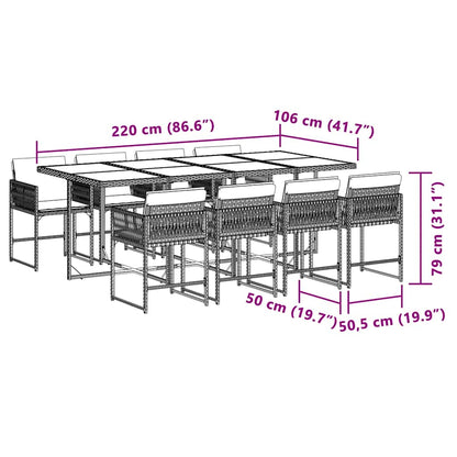 vidaXL Garden Dining Set | Mix beige, Light grey, Black