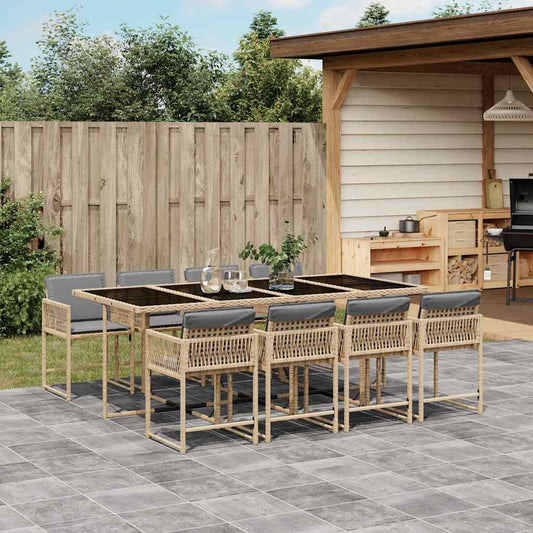 vidaXL Garden Dining Set | Mix beige, Light grey, Black