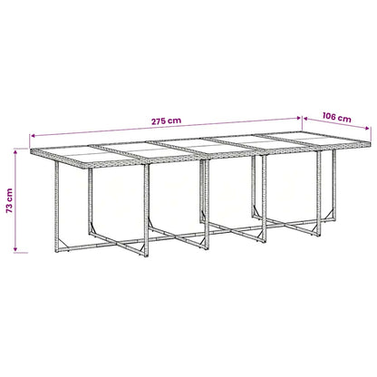 vidaXL Garden Dining Set | Grey | PE Rattan | 11 Piece Set | Foldable