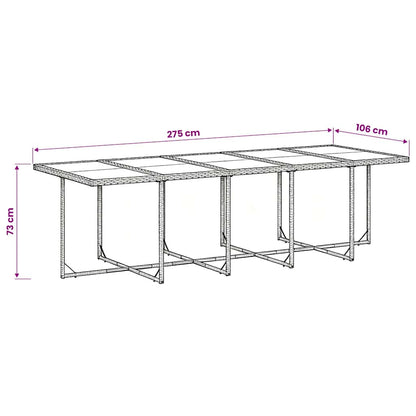 vidaXL 11 Piece Garden Dining Set with Cushions Grey Poly Rattan