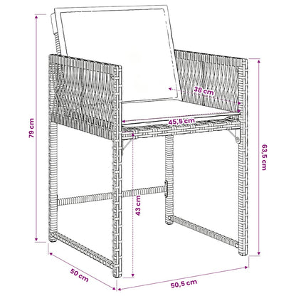 vidaXL Garden Dining Set | Grey | PE Rattan | 11 Piece Set | Foldable