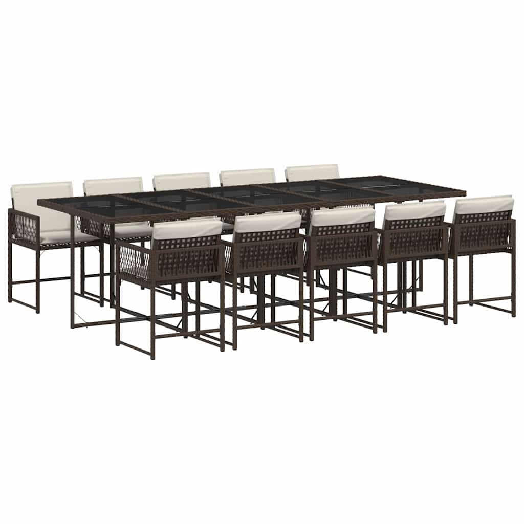 vidaXL Garden Dining Set | Brown, Cream White, Black