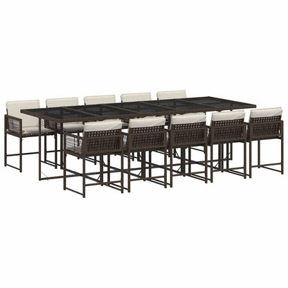 vidaXL Garden Dining Set | Brown, Cream White, Black