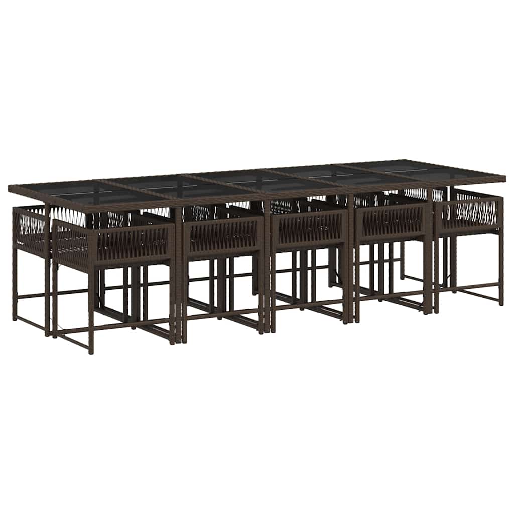 vidaXL Garden Dining Set | Brown, Cream White, Black