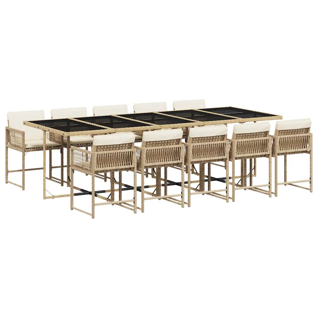 vidaXL Garden Dining Set | Beige, Cream White, Black
