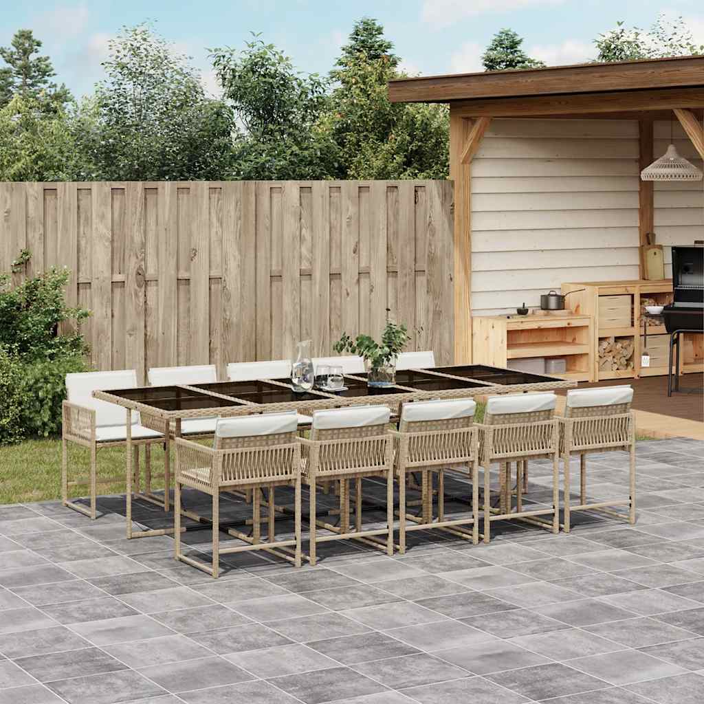 vidaXL Garden Dining Set | Beige, Cream White, Black