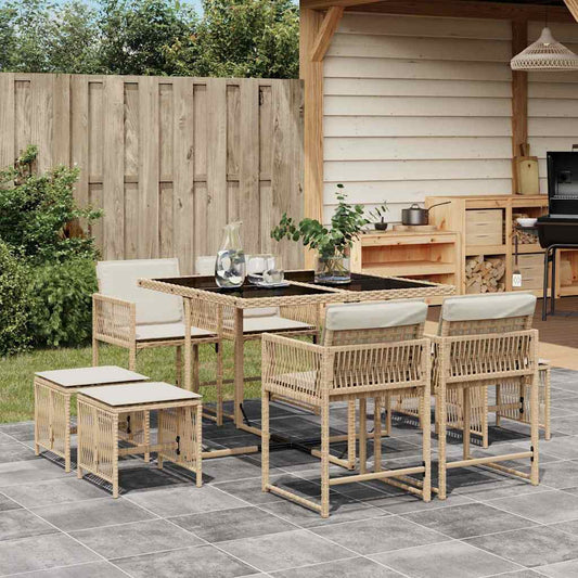 vidaXL Garden Dining Set | Beige and Cream