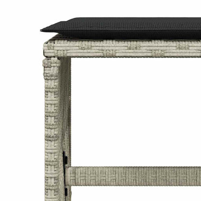 vidaXL 15 Piece Garden Dining Set with Cushions Light Grey Poly Rattan