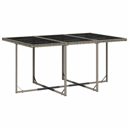 vidaXL 7 Piece Garden Dining Set with Cushions Grey Poly Rattan