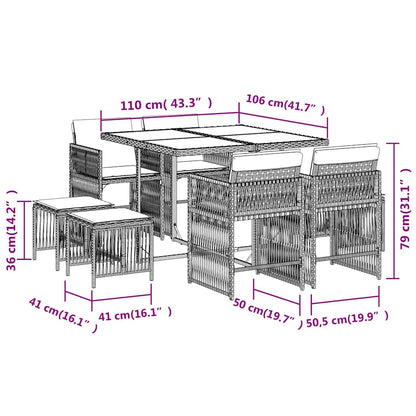 vidaXL Garden Dining Set | Beige, Cream White
