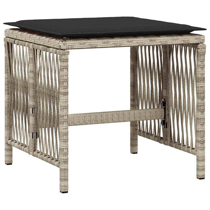 vidaXL 15 Piece Garden Dining Set with Cushions Light Grey Poly Rattan