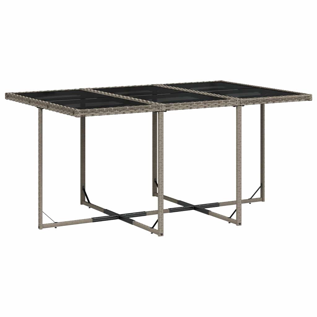 vidaXL 11 Piece Garden Dining Set with Cushions Grey Poly Rattan